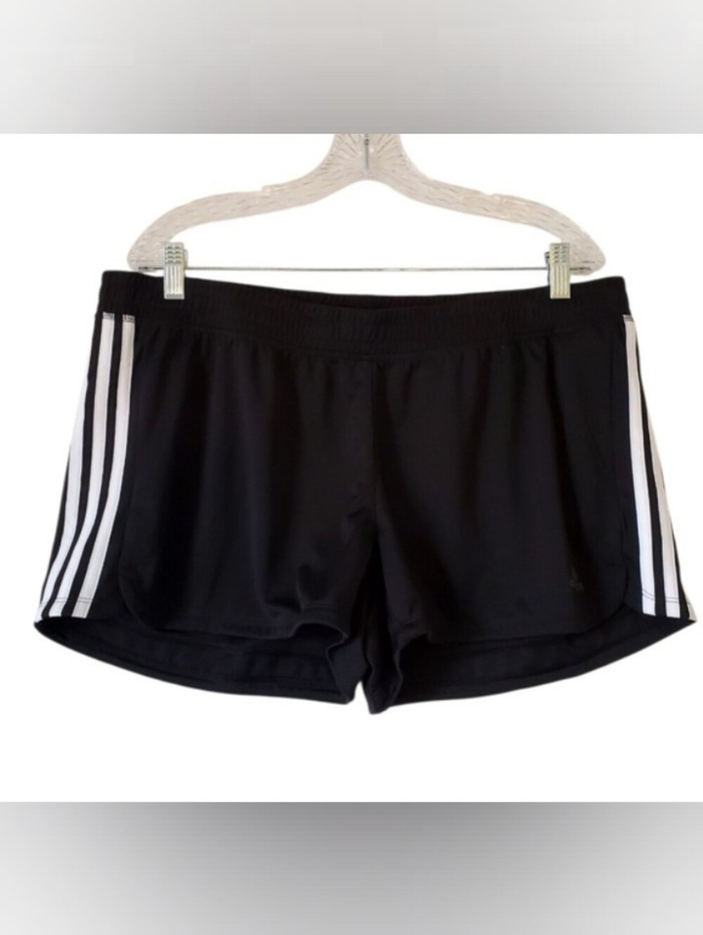 New Adidas Aeroready Striped Black Shorts Athleisure Track Women Size XL NWT - Picture 2 of 8